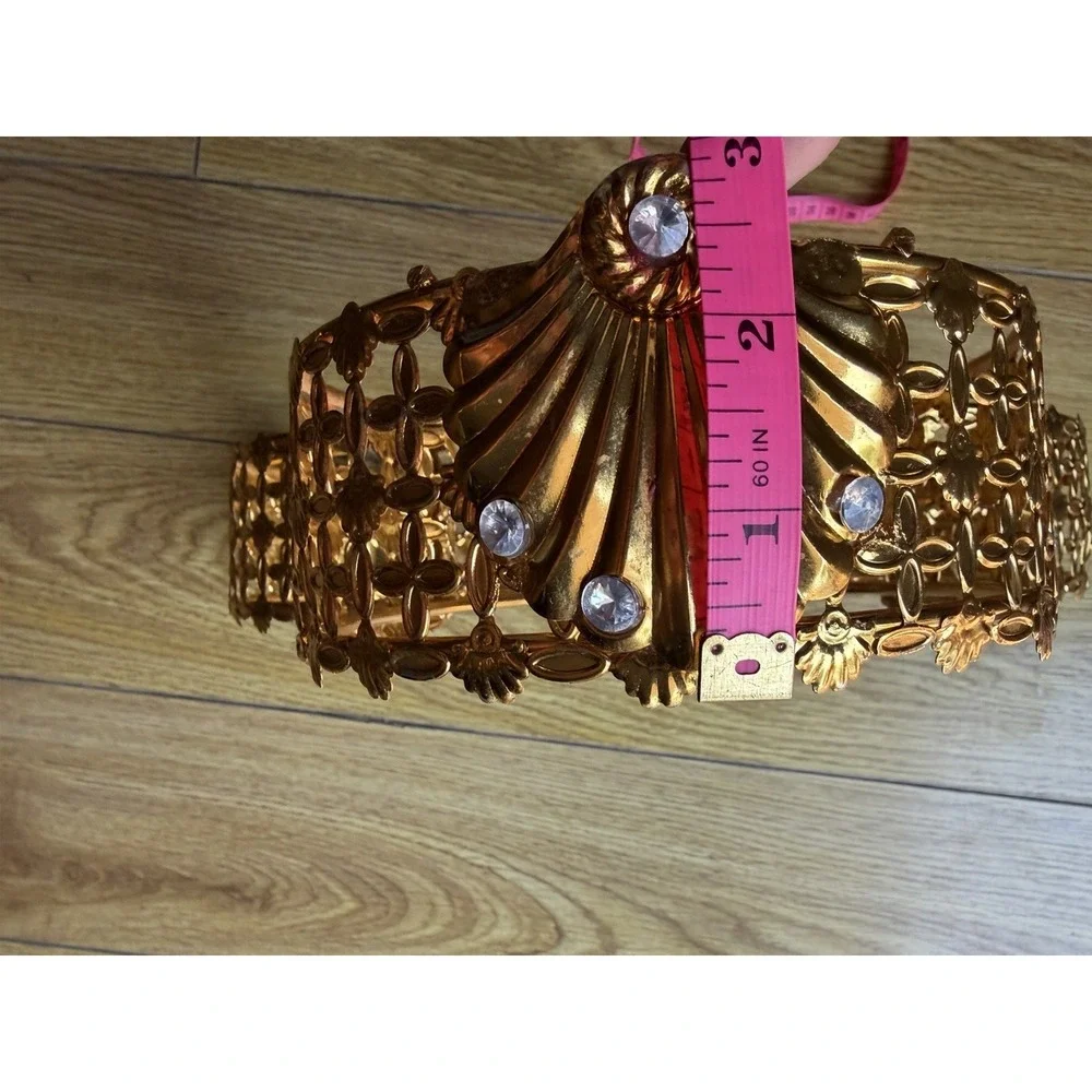 Authentic Vintage 1960s Hollywood Regency Gold Ormolu 3 Ring Caddy Display Stand